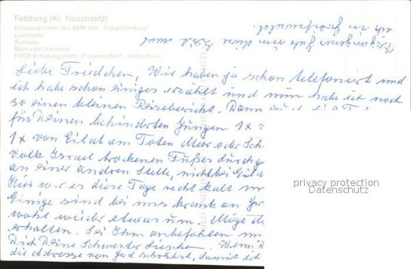 Feldberg Mecklenburg Erholungsheim BMK Ost Stieglitzenkrug R – Bild 2