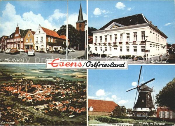 Esens Marktplatz Rathaus Mühle Seriem
