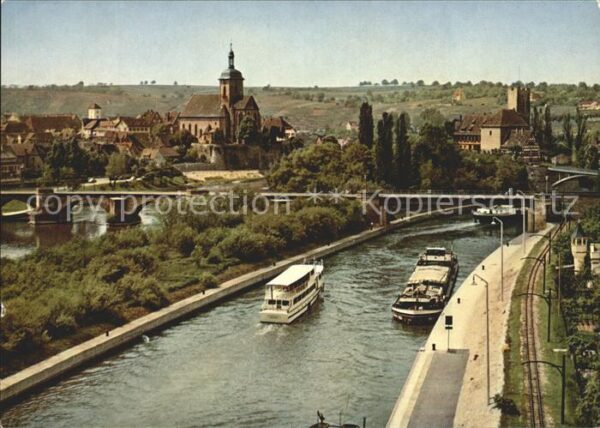 Lauffen Neckar Motorschiff Kirche Brücke