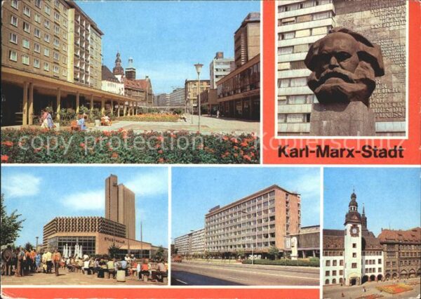 Karl-Marx-Stadt Rosenhof Karl Marx Monument Stadthalle