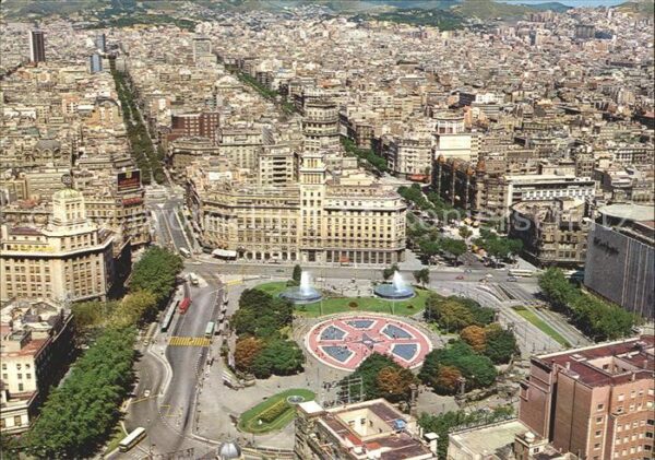 Barcelona Cataluna Plaza de Cataluna Fliegeraufnahme