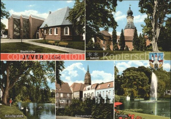 Jever Schloss Glockenturm Fontäne Schlossgrab