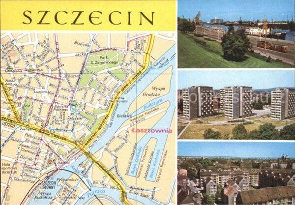 Szczecin Stettin Port na Odrze Zabudowa rejonu alei Wyzw