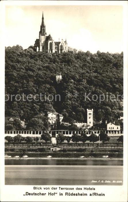 Foto Zeitz F.G. Nr. 1099 Hotel Deutscher Hof Rüdesheim am R