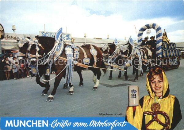 Oktoberfest München Festwagen-Pferdegespann Münchne