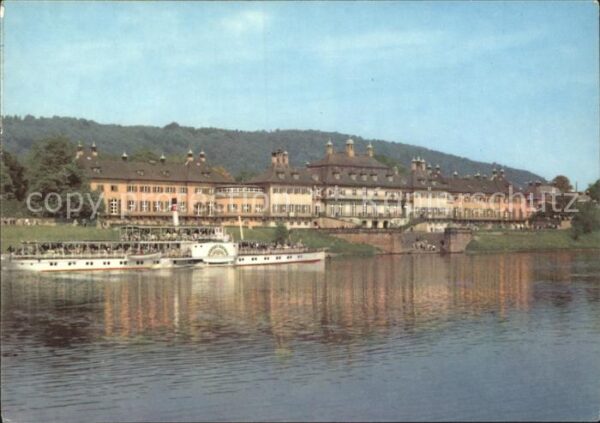 Dampfer Seitenrad Schloss Pillnitz Elbansicht