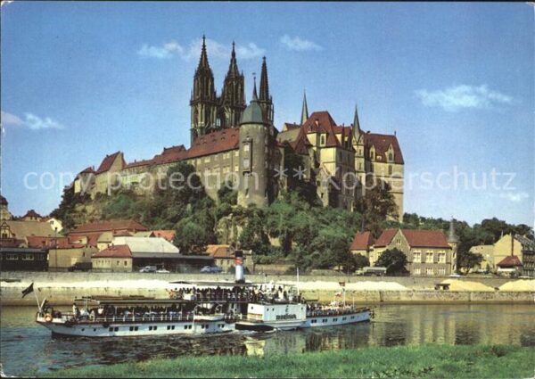 Dampfer Seitenrad Meissen Albrechtsburg Dom