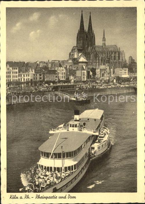 Dampfer Seitenrad Köln am Rhein Dom