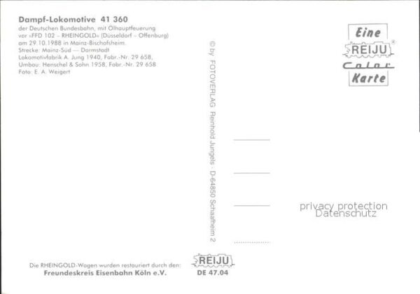 Lokomotive 41-360 FFD 102 Rheingold – Bild 2