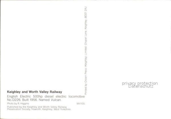 Eisenbahn Keighley and Worth Valley Railway Vulca – Bild 2