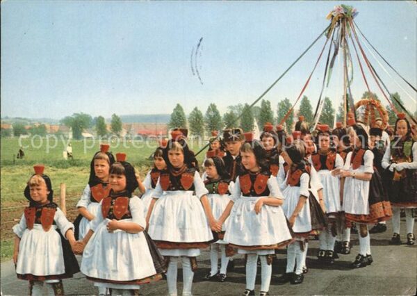 Trachten Hessen Kindergruppe Bänderbaum