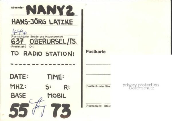 Hunde 73-55 QSL Radio Station Nany 2 – Bild 2