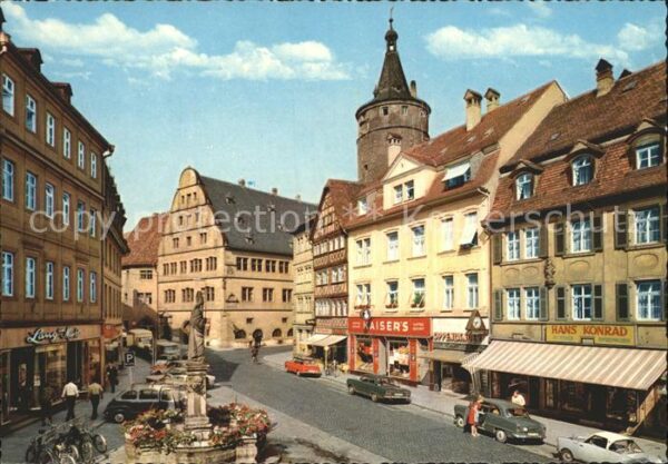 Kitzingen Main Marktstrasse und Rathaus