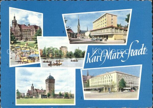 Karl-Marx-Stadt Rathaus Hochhaus am Schloßteich Roter T