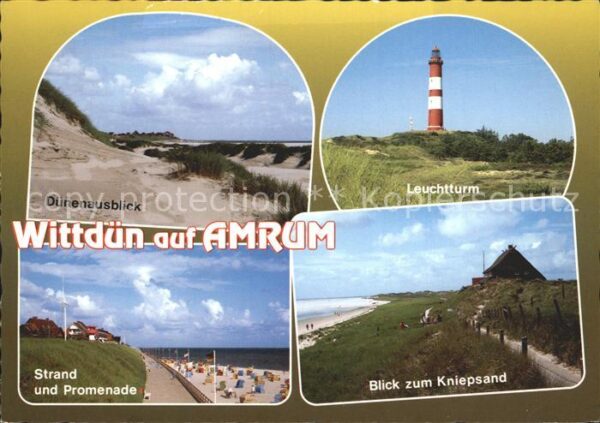 Wittduen Nordseebad Amrum Leuchtturm Kniepsand Strand Dünenausbli