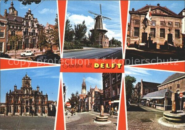 Delft Windmühle und Stadtpartie