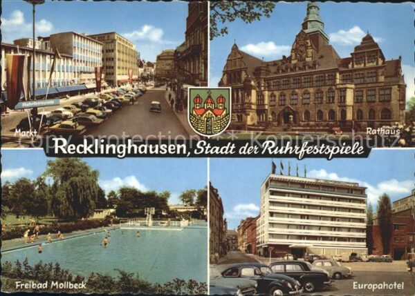 Recklinghausen Westfalen Freibad Mollbeck Rathaus Europahotel Ma