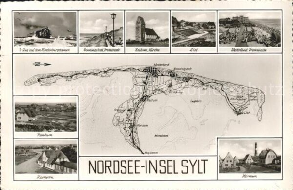 Sylt Zug auf dem Hindenburgdamm Wenningstedt