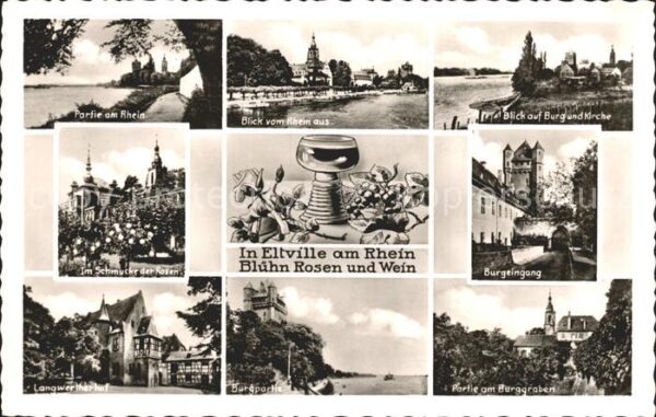 Eltville Rhein Rhein Promenade Burg Kirche Langwerther