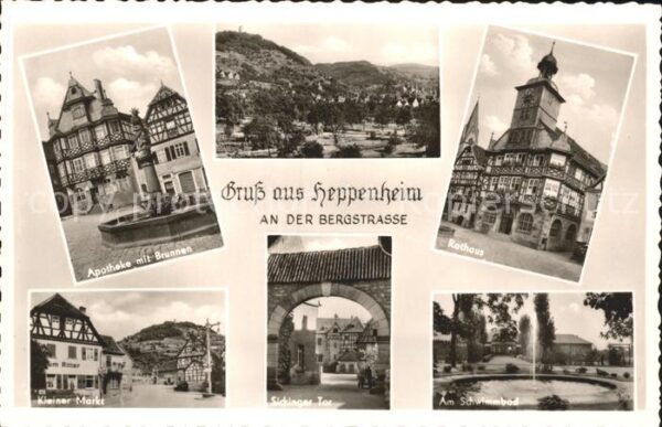 Heppenheim Bergstrasse Apotheke Brunnen Rathaus Schwimmbad Sic