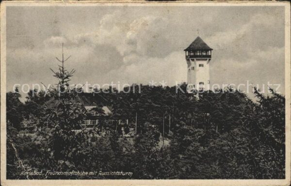 Karlsbad Eger Freundschaftshöhe mit Aussichtsturm