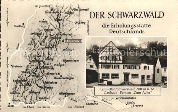 Leinstetten Gasthaus Pension Zum Adler Landkarte Sc