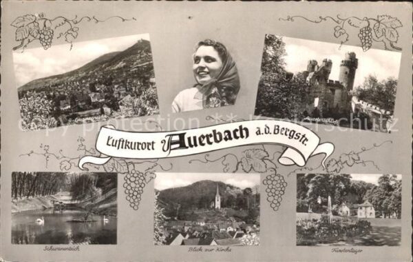 Auerbach Bergstrasse Gesamtansicht Schloss Fürstenlager Kirc