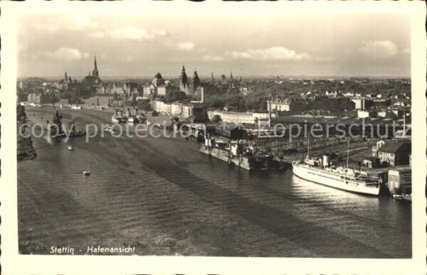 Stettin Szczecin Pommern Hafenansicht Dampfer