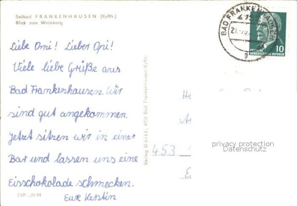 Frankenhausen Bad Solbad Blick zum Weinberg – Bild 2