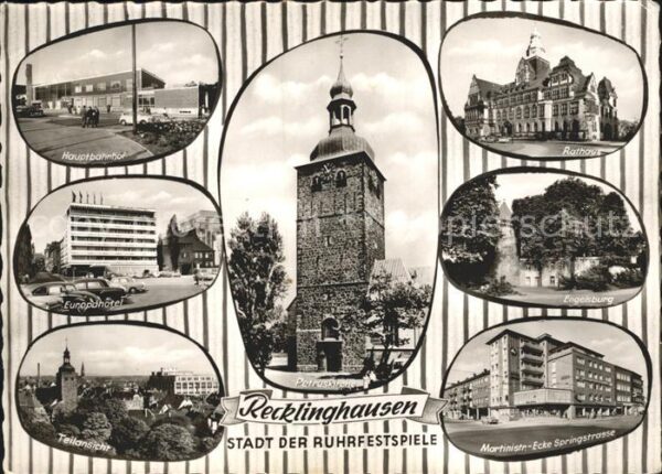 Recklinghausen Westfalen Bahnhof Rathaus Engelsburg Petruskirche