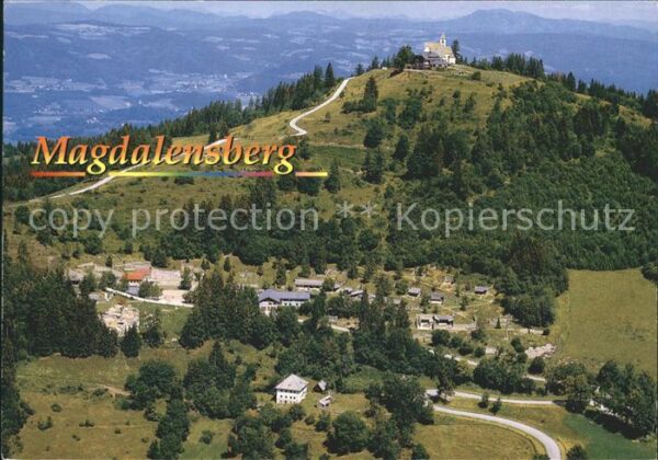 Magdalensberg Ausgrabungsstätte Kapelle Fliegeraufnah