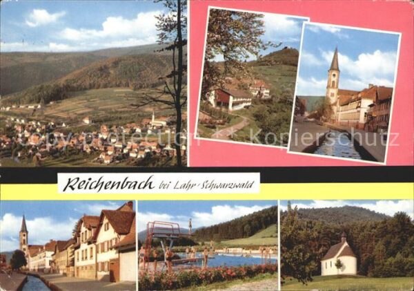 Reichenbach Lahr Panorama Teilansichten Kirche Schwimmba