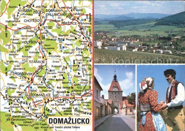 Domazlice Panorama Tor Trachten Landkarte