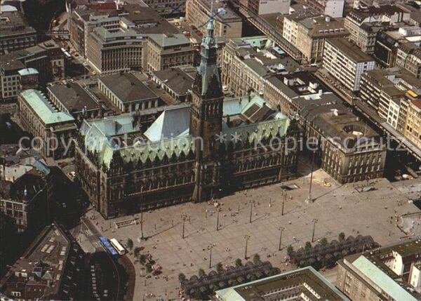 Hamburg Rathaus Rathausmarkt Fliegeraufnahme