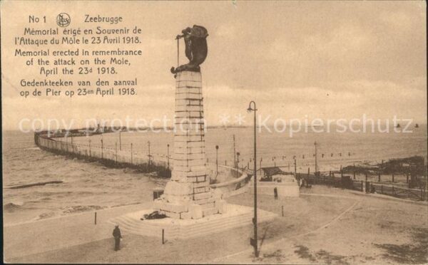 Zeebrugge West-Vlaanderen Memorial erected in remembrance of the