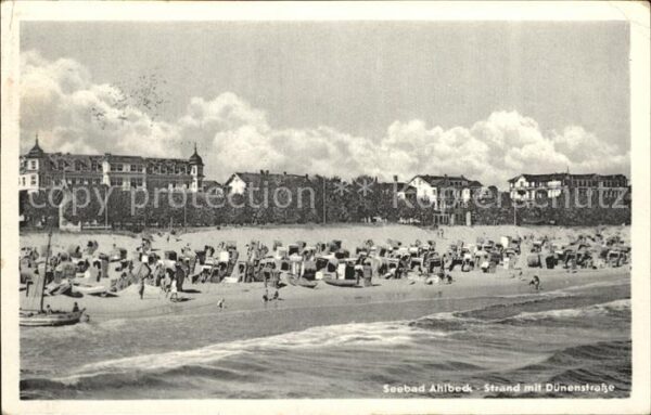 Ahlbeck Ostseebad Strand mit Dünenstrasse