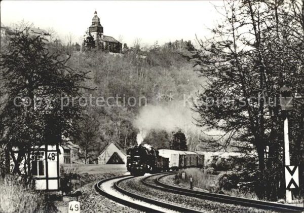 Orlamuende Dampflokomotive mit Nahgüterzug nach Sa