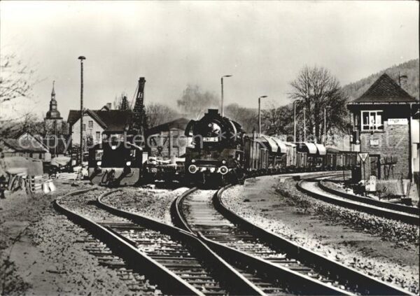 Uhlstaedt-Kirchhasel Dampflokomotive mit Durchgangsgüterzug