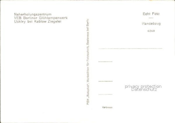 Kablow Ziegelei Naherholungszentrum VEB Uckley – Bild 2