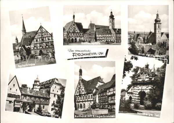 Forchheim Oberfranken Spitalkirche Rathausplatz St Martin Kai