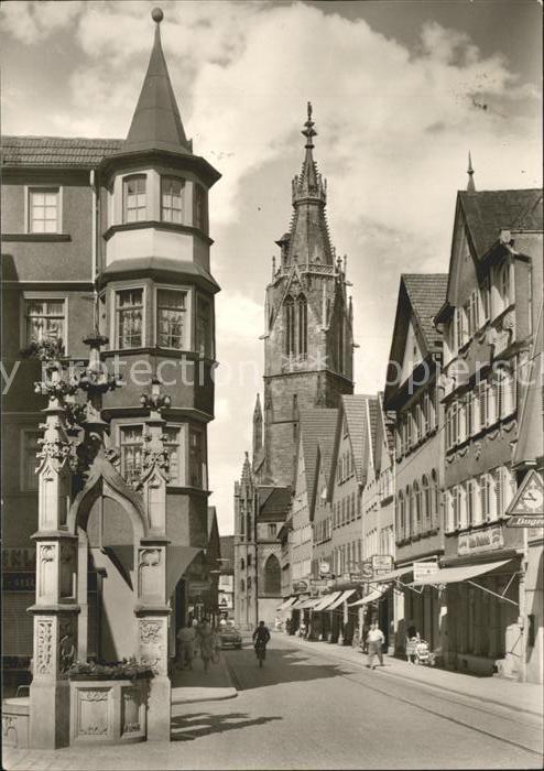 Reutlingen Wilhelmstrasse mit Lindenbrunnen