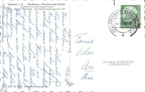 Eberbach Neckar Lindach Gasthaus Pension zum Hirsch – Bild 2