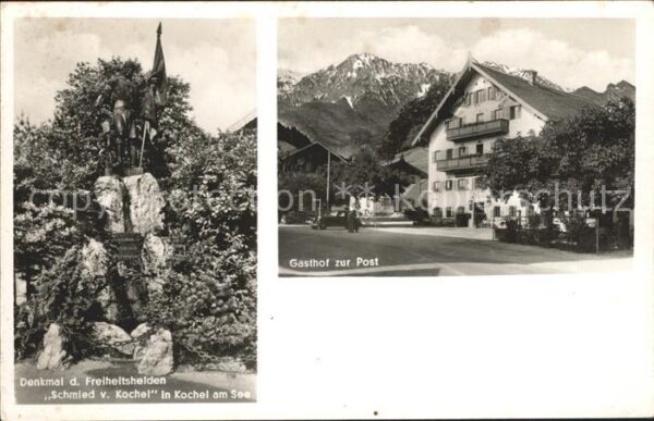 Kochel See Denkmal Schmied von Kochel Gasthaus zur