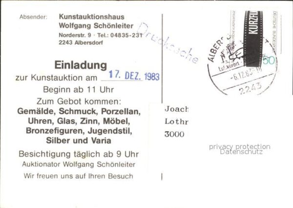 Albersdorf Holstein Kunstauktionshaus Wolfgang Schöleiter – Bild 2