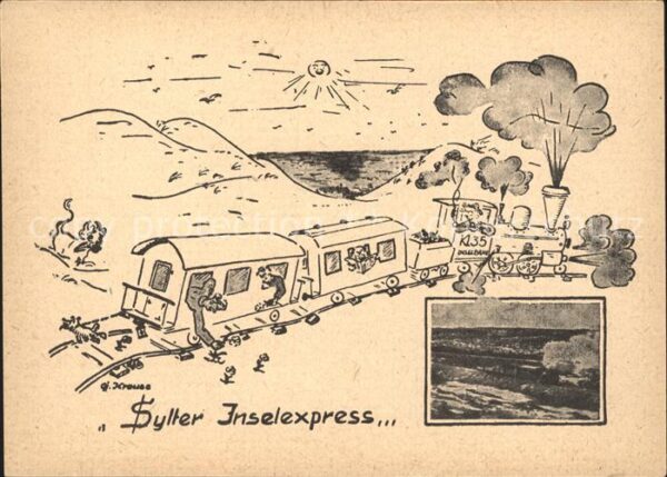 Sylt Sylter Inselexpress Künsterkarte Komik