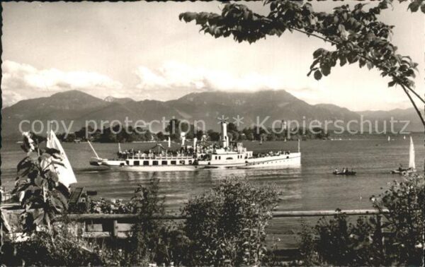 Chiemsee Dampfer Ludwig Fessler mit Fraueninsel