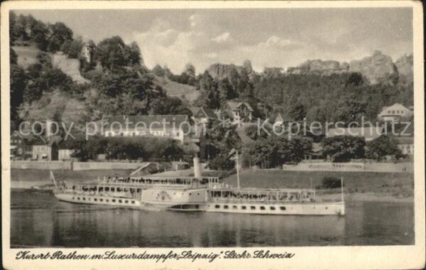 Rathen Saechsische Schweiz Mit Luxusdampfer Leipzig Elbe