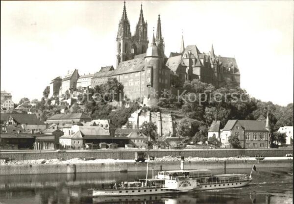 Meissen Elbe Sachsen Albrechtsburg und Dom Dampfer Mühlberg