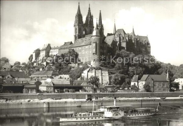Dampfer Seitenrad Mühlberg Meissen Albrechtsburg Dom