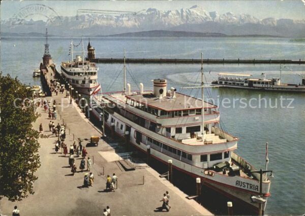 Dampfer Binnenschifffahrt Austria Konstanz Bodensee Hafen Säntisg